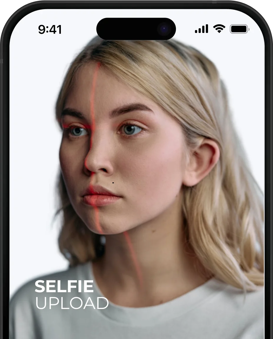 Scan Your Skin - Screenshot of selfie upload interface