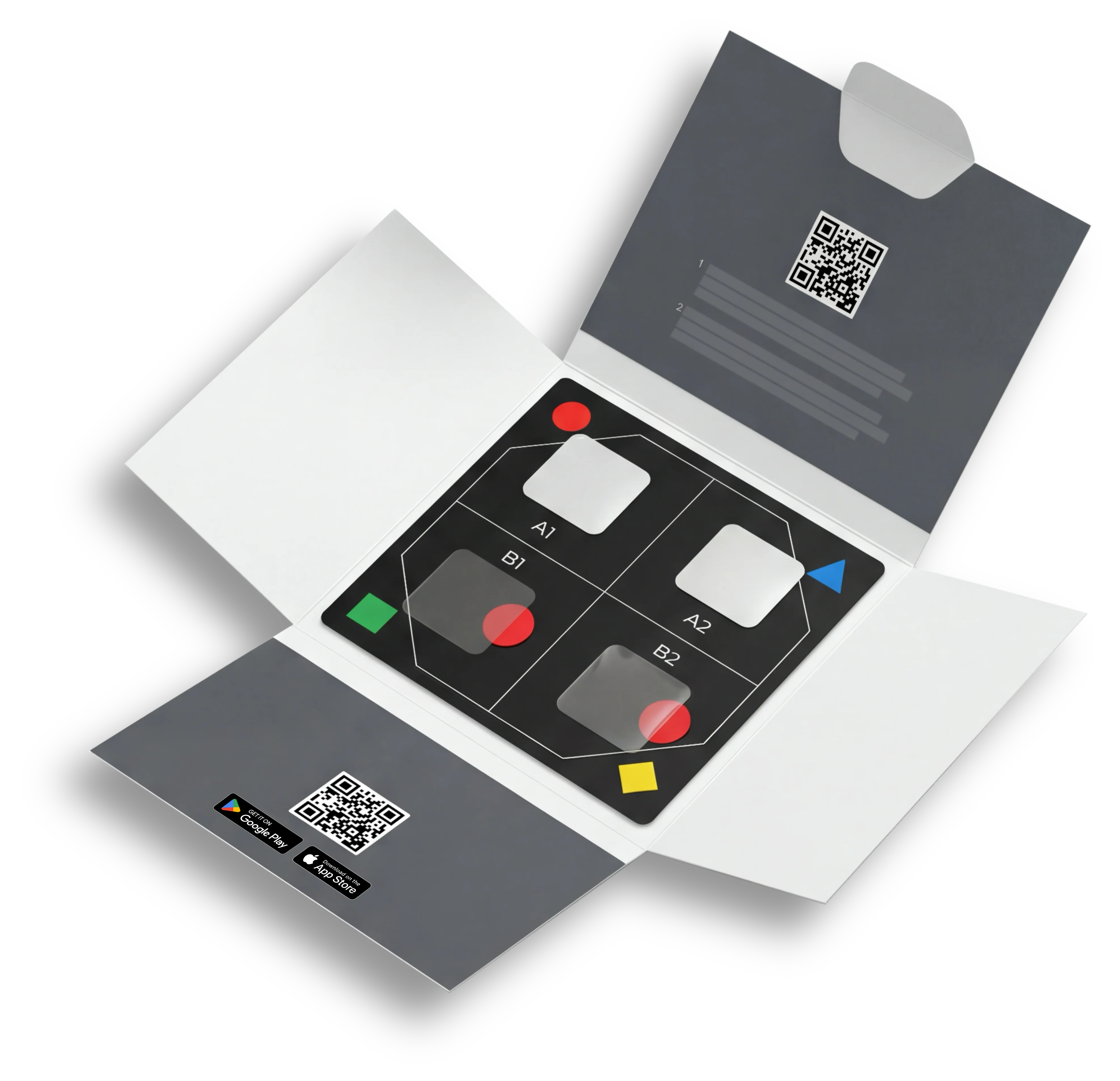 Skinlav professional test kit — opened envelope with cosmetic film patches for skin analysis